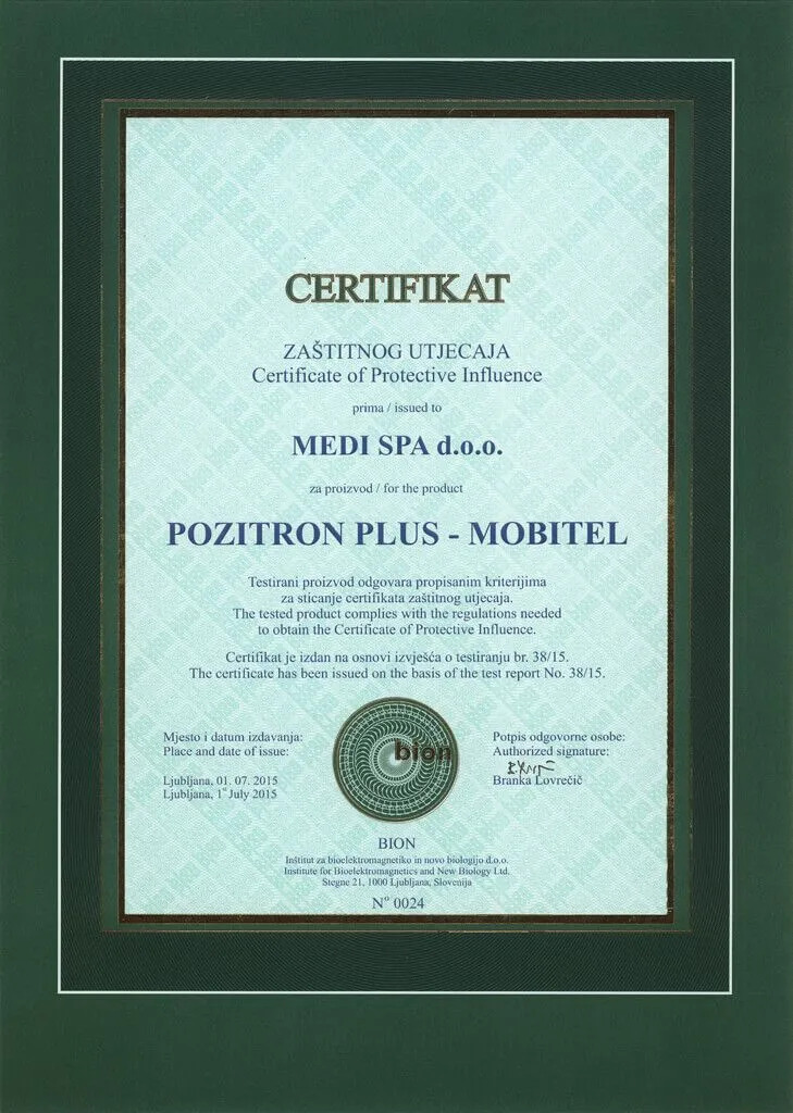 CERTIFICATE-BION-POZITRON-PLUS